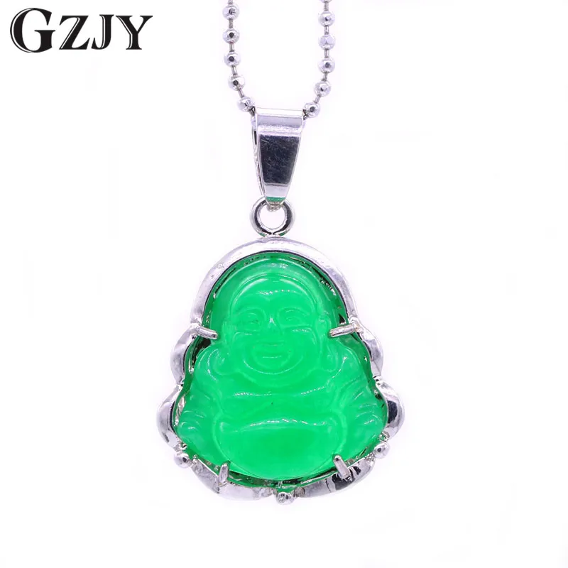 GZJY Fashion Smile face Buddha Charm Necklace Pendant Green Stone White Gold Color Pendant For Women Jewelry Good Lucky Gift
GZJY Fashion Smile face Buddha Charm Necklace Pendant Green Stone White Gold Color Pendant For Women Jewelry Good Lucky Gift
