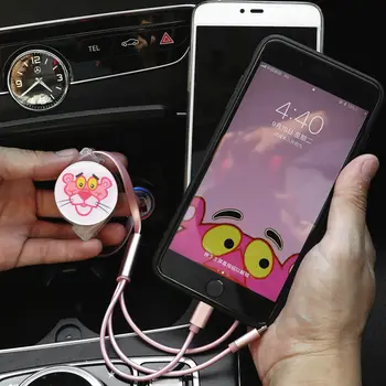 Pink Cartoon Dual Usb Car Charger Car Cigarette Lighter Universal USB Car-Charger three in one charging line fast charging 
Pink Cartoon Dual Usb Car Charger Car Cigarette Lighter Universal USB Car-Charger three in one charging line fast charging