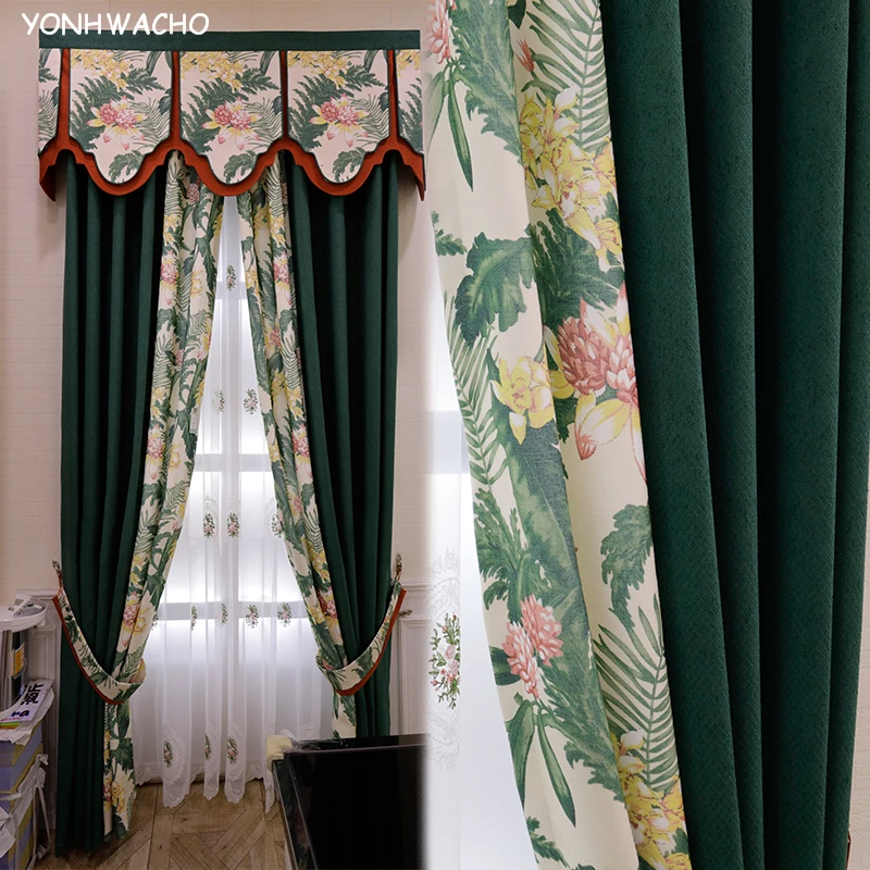 Custom curtains European style chenille American country all blackout panel green cloth blackout curtain tulle valance N516
Custom curtains European style chenille American country all blackout panel green cloth blackout curtain tulle valance N516