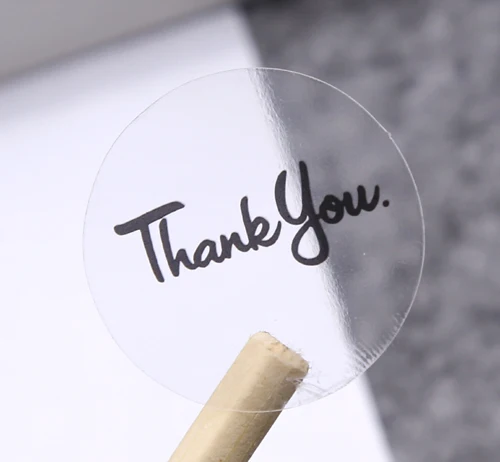 

100Pcs/Lot Dia:3cm Round Transparent Sealing Thank You Sticker PVC Decoration Bakery Gift Stickers Stationey supplies (ss-1601)