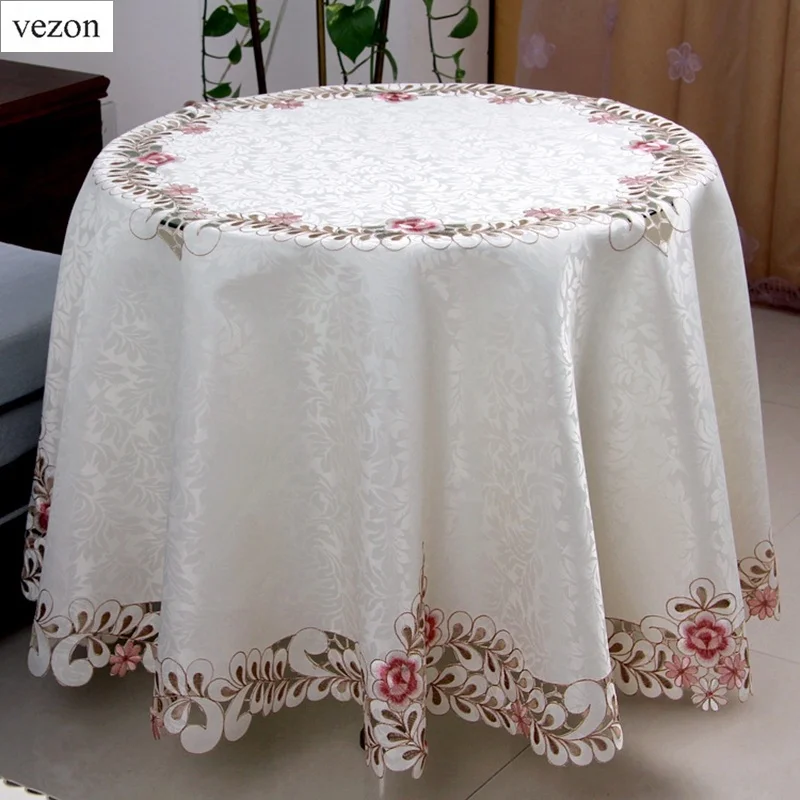 vezon Sale Round Elegant Polyester Satin Jacquard Embroidery Floral Tablecloth Embroidered Hand Cutwork Table Cloth Cover Towels
vezon Sale Round Elegant Polyester Satin Jacquard Embroidery Floral Tablecloth Embroidered Hand Cutwork Table Cloth Cover Towels