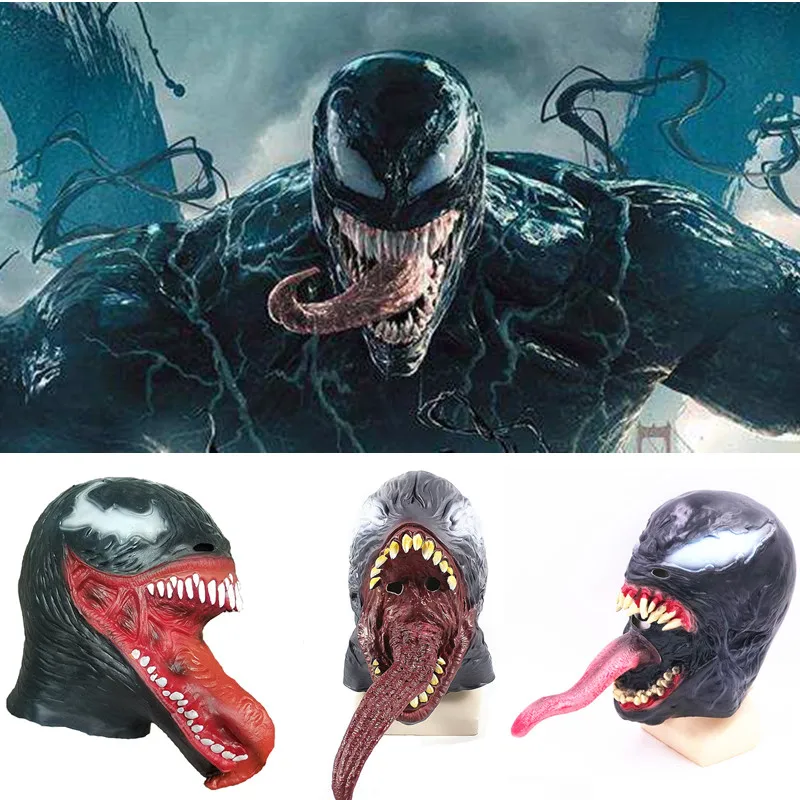Movie Venom Mask Black Spiderman Mask Latex hood Helmet Halloween Venom Costumes Carnival Purim Masquerade Cosplays party Props
Movie Venom Mask Black Spiderman Mask Latex hood Helmet Halloween Venom Costumes Carnival Purim Masquerade Cosplays party Props