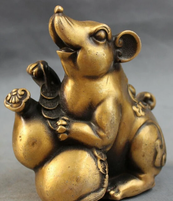 JP S0606 Chinese Bronze Folk Year Zodiac Wealth Fu Gourd Mouse Statue Animals Sculpture B0403
JP S0606 Chinese Bronze Folk Year Zodiac Wealth Fu Gourd Mouse Statue Animals Sculpture B0403