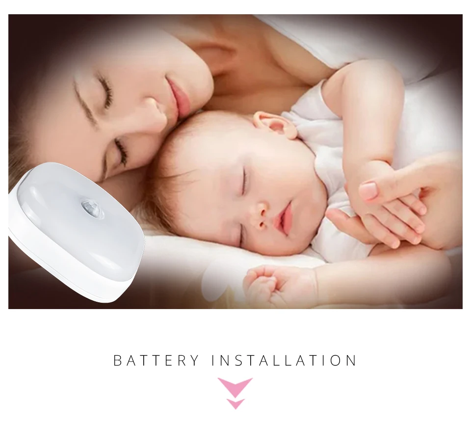 AAA Battery Powered LED Under Cabinet Lights PIR Motion Sensor Lamp Bedroom Quarto Detecteur Lumiere Indoor Lighting Detector (9)