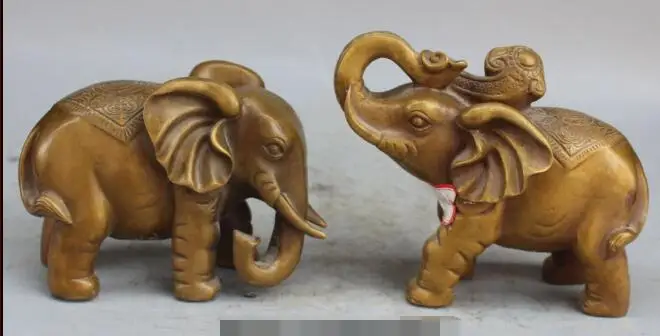 S3198 18CM Lucky Chinese FengShui Bronze JiXiang Wealth Animal Elephant Statue Pair
S3198 18CM Lucky Chinese FengShui Bronze JiXiang Wealth Animal Elephant Statue Pair