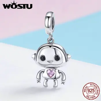 WOSTU Charms 925 Sterling Silver Cute Robot with CZ Beads for Women Jewelry Making Bracelet & Necklace Fashion Gifts BKC924
WOSTU Charms 925 Sterling Silver Cute Robot with CZ Beads for Women Jewelry Making Bracelet & Necklace Fashion Gifts BKC924