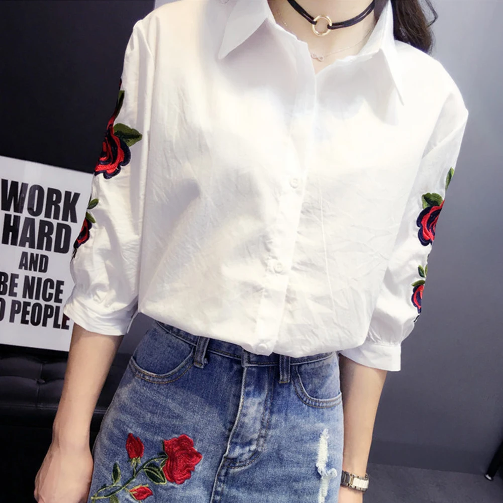 New Embroidery Flroal Women's Blouses Women Blusa Ladies Long Sleeve Blouse Summer Fashion Turn Down Collar Casual Shirt White
New Embroidery Flroal Women's Blouses Women Blusa Ladies Long Sleeve Blouse Summer Fashion Turn Down Collar Casual Shirt White
