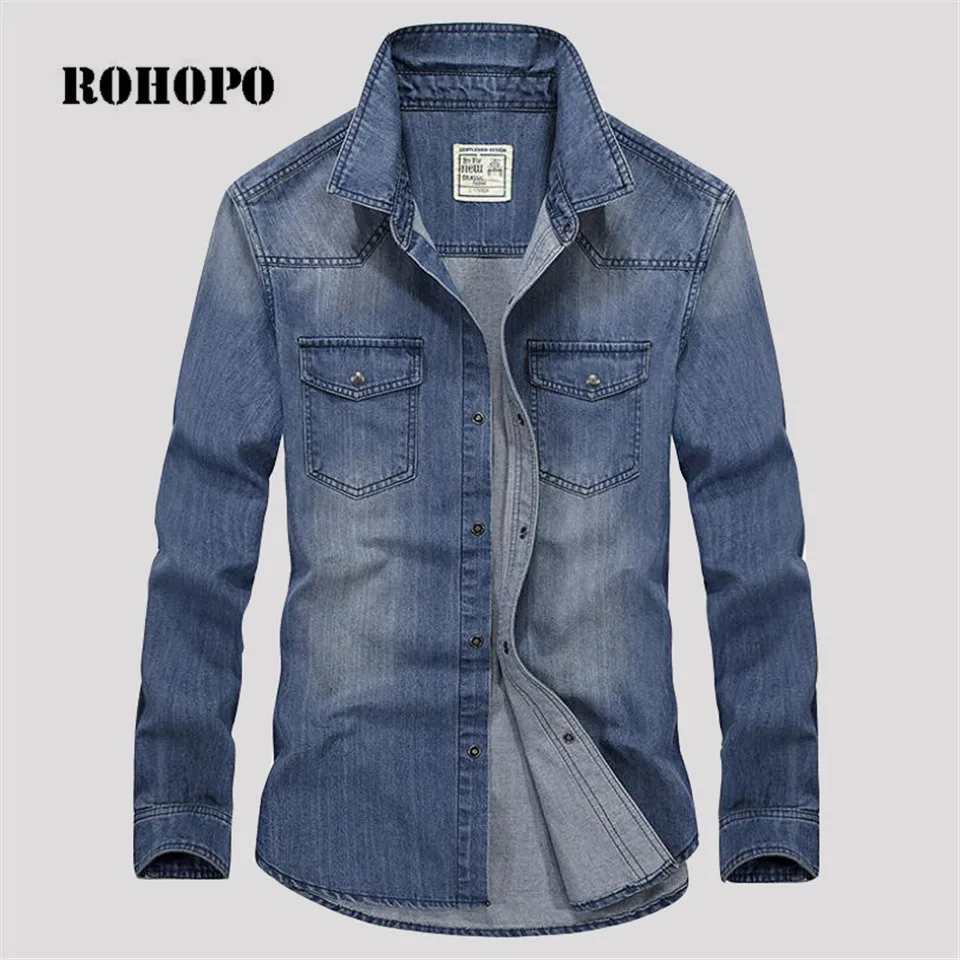 AFS JEEP Autumn Male's Water washed long sleeve casual denim shirt,Vintage style mans motorcycle full sleeve denim La camisa
AFS JEEP Autumn Male's Water washed long sleeve casual denim shirt,Vintage style mans motorcycle full sleeve denim La camisa