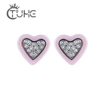Romantic Lovely Heart Stud Earrings for Lady Jewelry Pink White Black Healthy Ceramic Women Earrings Stainless Steel Jewelry
Romantic Lovely Heart Stud Earrings for Lady Jewelry Pink White Black Healthy Ceramic Women Earrings Stainless Steel Jewelry