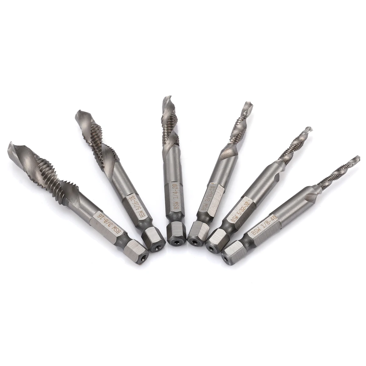 Mayitr 6Pcs Drill Bit Set 1/4 Hex Shank High Speed Steel Spiral Screw Thread Taps Drill Bits Set For Tapping Tools
Mayitr 6Pcs Drill Bit Set 1/4 Hex Shank High Speed Steel Spiral Screw Thread Taps Drill Bits Set For Tapping Tools