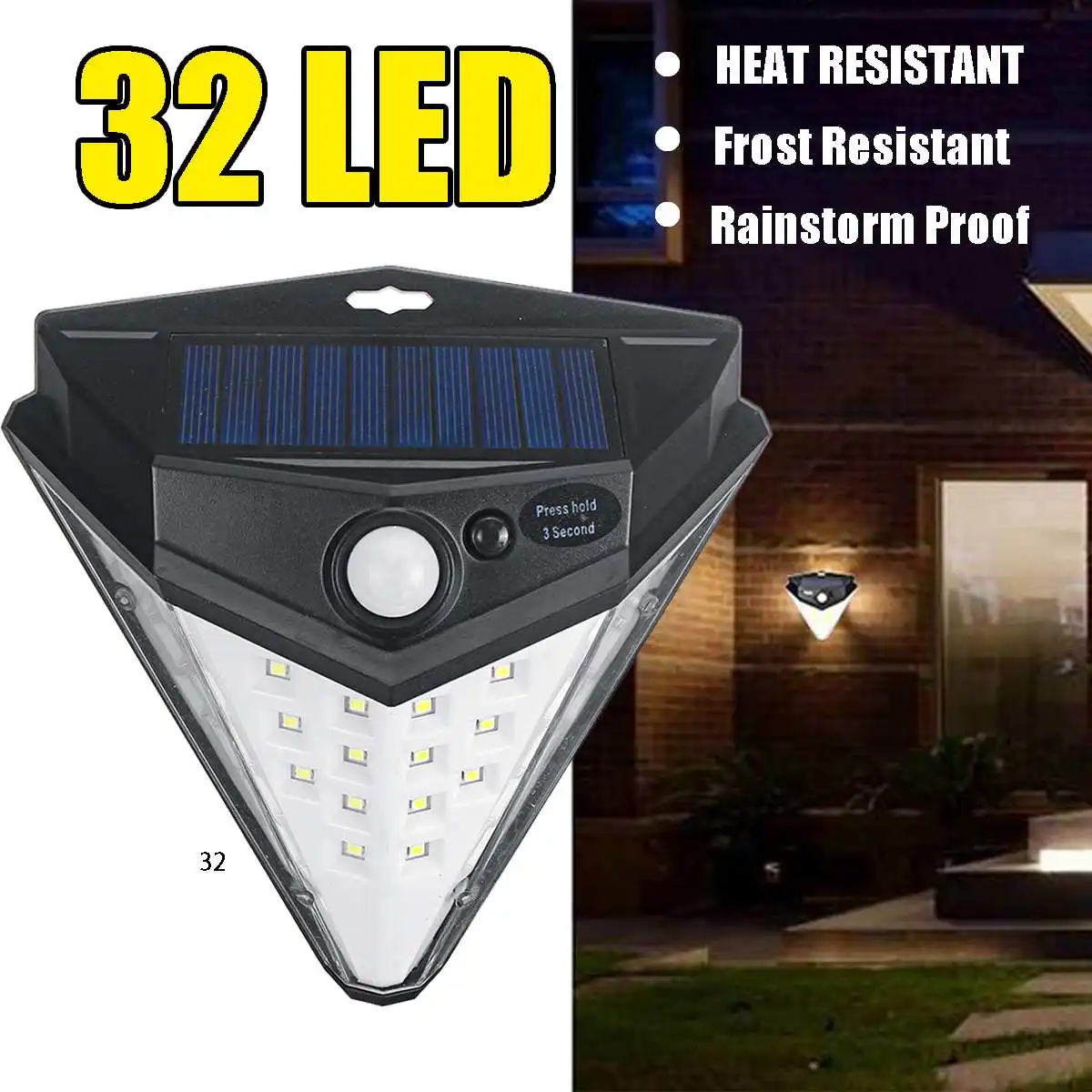 32LED Solar Lamps for Home Outdoor Street Wall PIR Motion Sensor Led Security Lamp Lighting for Garden Decoration Waterproof
32LED Solar Lamps for Home Outdoor Street Wall PIR Motion Sensor Led Security Lamp Lighting for Garden Decoration Waterproof