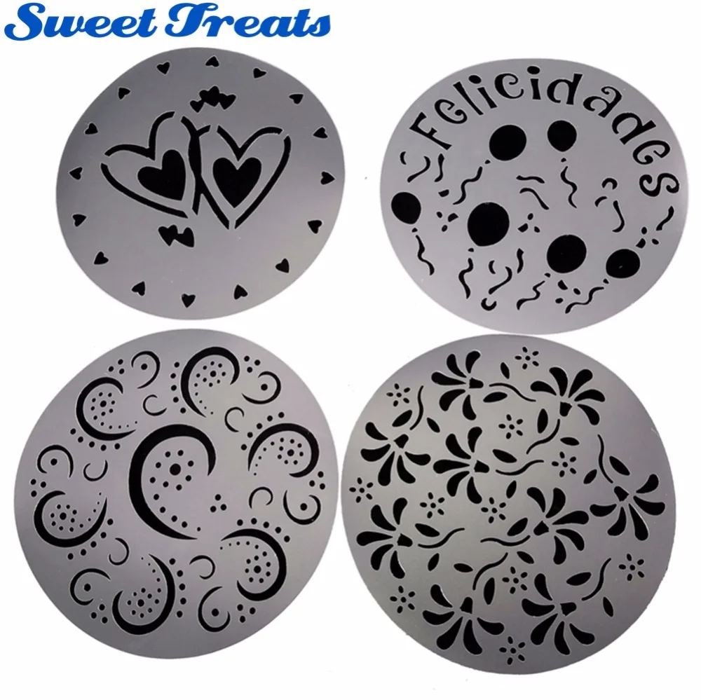 Sweettreats DIY 4 шт. круглый узор для торта печенья шоколадного крема сахарной резки