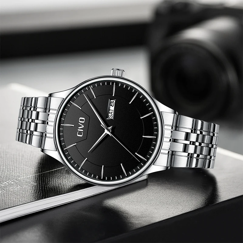 CIVO Simple Men Watches Stainless Steel Strap Quartz Watch Top Brand Casual Waterproof Date Watch Male Clock Relogio Masculino
CIVO Simple Men Watches Stainless Steel Strap Quartz Watch Top Brand Casual Waterproof Date Watch Male Clock Relogio Masculino