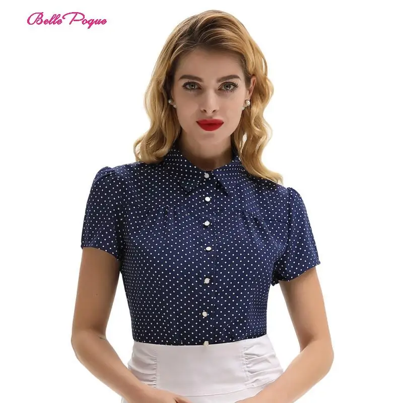 Belle Poque Women's office Business Shirts Retro Vintage Polka Dots Short Sleeve Square Collar Ladies Curved Hem Tee Shirt Tops
Belle Poque Women's office Business Shirts Retro Vintage Polka Dots Short Sleeve Square Collar Ladies Curved Hem Tee Shirt Tops