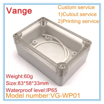 10pcs/lot injected molding IP65 waterproof ABS plastic enclosure diy box for electronics junction box 83*58*33mm
10pcs/lot injected molding IP65 waterproof ABS plastic enclosure diy box for electronics junction box 83*58*33mm