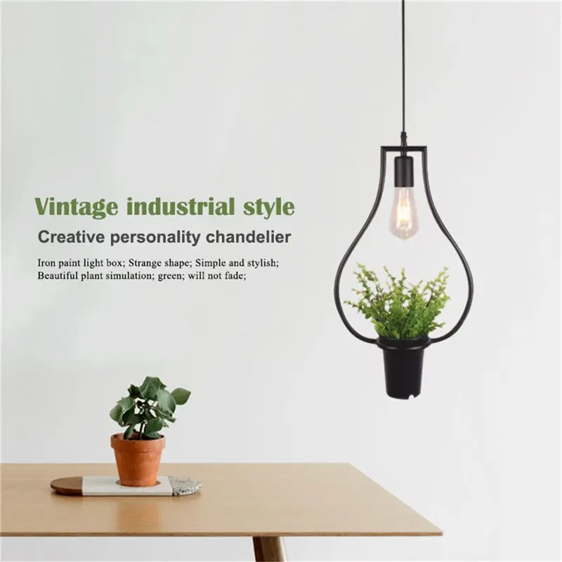 Black vases Green plants Hanging lamps Retro Industrial style Creative Personality Chandelier Clothing shop Cafe Restaurant Li
Black vases Green plants Hanging lamps Retro Industrial style Creative Personality Chandelier Clothing shop Cafe Restaurant Li