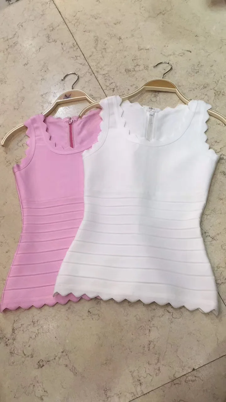 Women Summer Sexy Sleeveless Pink White Bandage Top 2017 Knitted Elastic Sweet Designer Top
Women Summer Sexy Sleeveless Pink White Bandage Top 2017 Knitted Elastic Sweet Designer Top