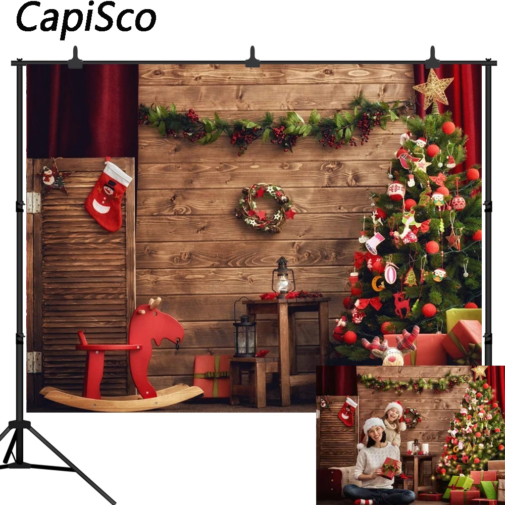 Capisco Christmas tree photo background gifts Toy horse Wooden wall socks decoration photography backdrops studio props
Capisco Christmas tree photo background gifts Toy horse Wooden wall socks decoration photography backdrops studio props