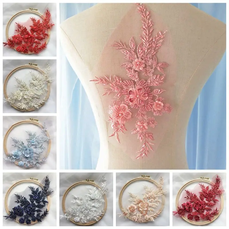1pcs 3D Embroidery Lace Flower Bridal Headpiece Sewing Applique Pearl Beaded Tulle DIY Wedding Dress Accessories
1pcs 3D Embroidery Lace Flower Bridal Headpiece Sewing Applique Pearl Beaded Tulle DIY Wedding Dress Accessories