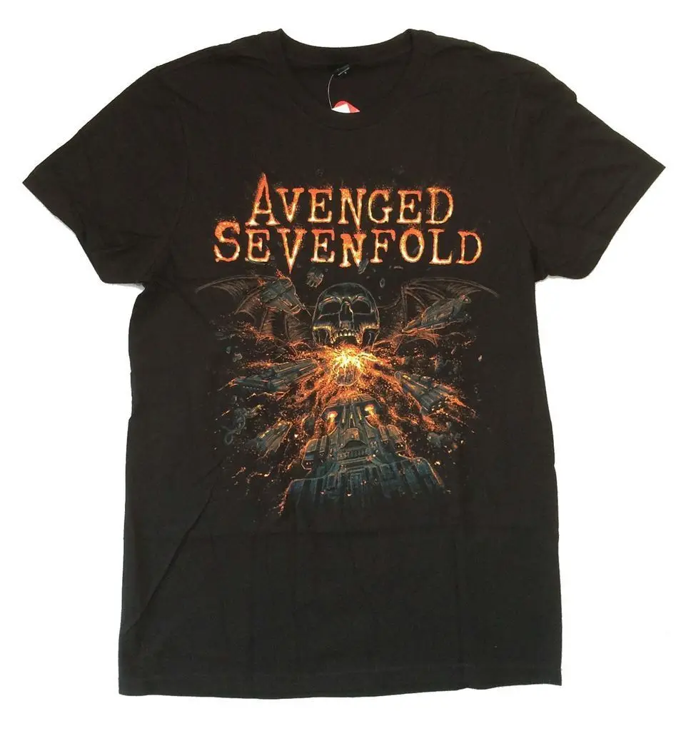 Avenged Sevenfold огнедышащих смерти летучая мышь черная футболка новый официальный A7x|t