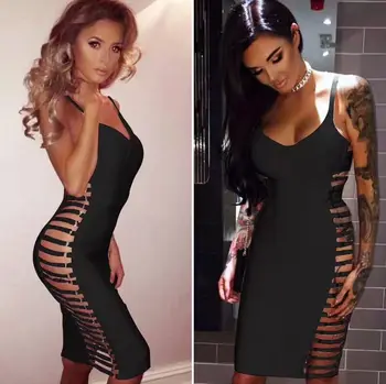 Top Quality Khaki Side Hollow Out Sling Knee Length Rayon Bandage Dress Elegant Celebrity Party Dress
Top Quality Khaki Side Hollow Out Sling Knee Length Rayon Bandage Dress Elegant Celebrity Party Dress