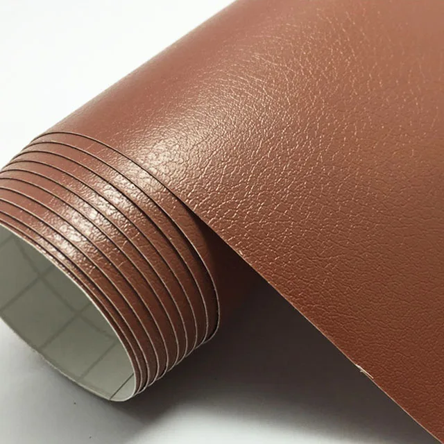 Brown Leather Grain Texture Vinyl Car Wrap Sticker Decal