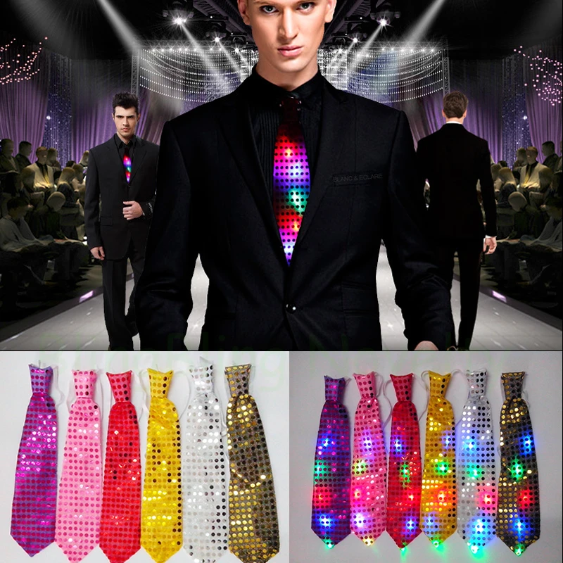 10pcs Party Favor LED Tie Multicolor Sequins Flashing Necktie Glow in the Dark for party night clubs
10pcs Party Favor LED Tie Multicolor Sequins Flashing Necktie Glow in the Dark for party night clubs