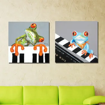 Unique Handpainted wall art for home decor abstract Frog playing Piano oil painting on canvas 2pcs combination for room unframe
Unique Handpainted wall art for home decor abstract Frog playing Piano oil painting on canvas 2pcs combination for room unframe