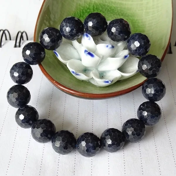 Genuine Natural Blue Sapphire Gemstone Stretch Faced Cut Round Beads 13mm 14mm 15mm Sapphire Woman Man Healing Bracelet AAAAA
Genuine Natural Blue Sapphire Gemstone Stretch Faced Cut Round Beads 13mm 14mm 15mm Sapphire Woman Man Healing Bracelet AAAAA
