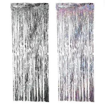 2M Silver/Multi-color Sequin Foil Curtain Rain Fringe Tassel Wedding Backdrop Birthday Party Decoration for Anniversary Decor
2M Silver/Multi-color Sequin Foil Curtain Rain Fringe Tassel Wedding Backdrop Birthday Party Decoration for Anniversary Decor