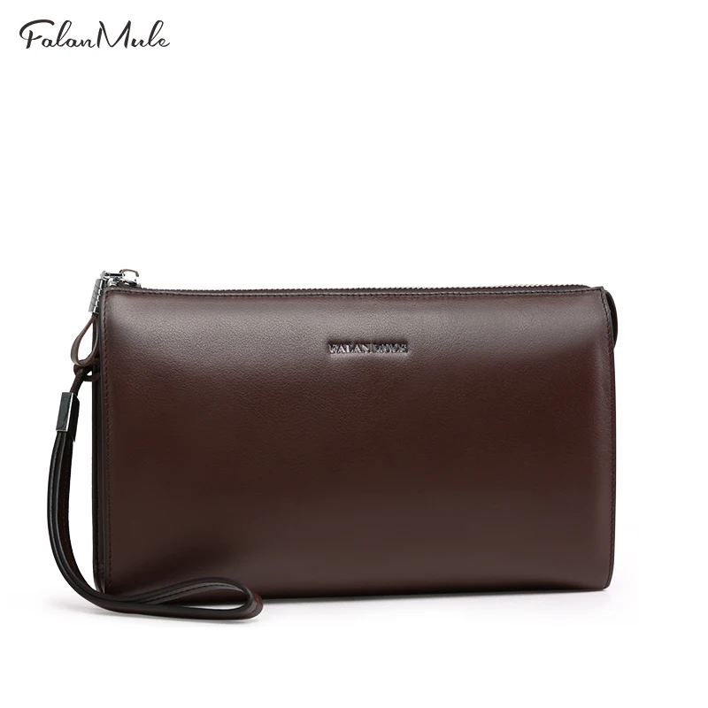 FALAN MULE Genuine Leather Wallet Men Clutch Male Wallet New Luxury Brand Mens Wallet Fashion Men Clutch Bags Clutch Man Purse