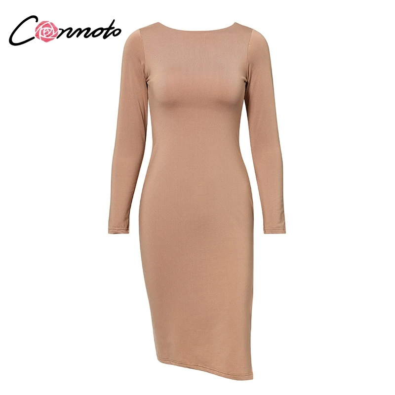 Conmoto 4 Colors Plus Size Dress Women Solid Long Sleeve Back Bodycon Club Dresses Feminine Sexy Split Midi Dress Vestidos
Conmoto 4 Colors Plus Size Dress Women Solid Long Sleeve Back Bodycon Club Dresses Feminine Sexy Split Midi Dress Vestidos