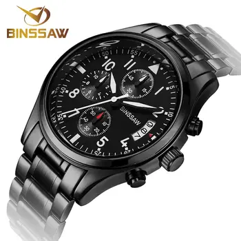 BINSSAW Men Stainless Steel Quartz Watches Fashion Business Calendar Sapphire Military Luxury Brand Watches relogio masculino
BINSSAW Men Stainless Steel Quartz Watches Fashion Business Calendar Sapphire Military Luxury Brand Watches relogio masculino