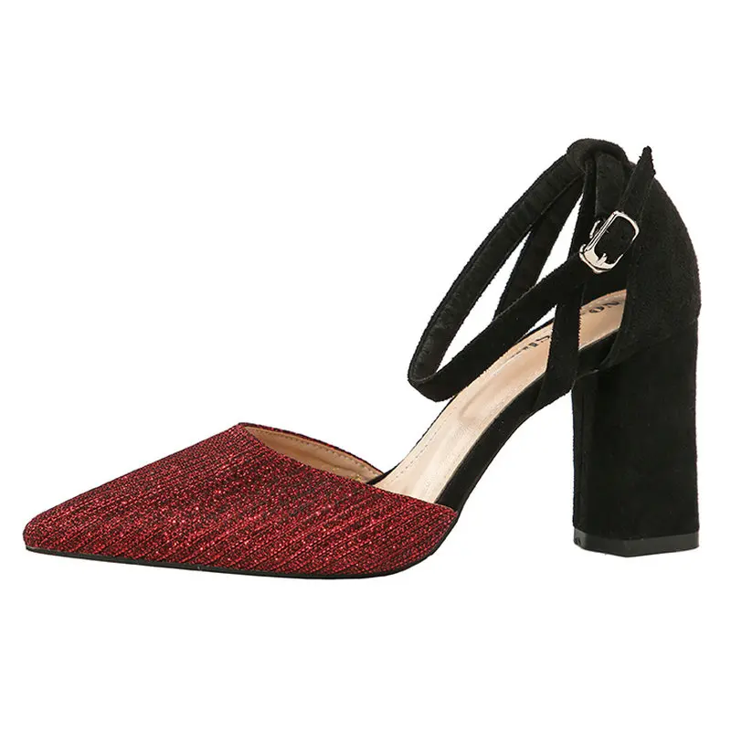 B1-2 Size34-39 Female Patchwork Sandals Woman Thick Heels Ankle Wrap Shoes Ladies Fashion Dress Shoes Woman 8cm High Heels Shoes
B1-2 Size34-39 Female Patchwork Sandals Woman Thick Heels Ankle Wrap Shoes Ladies Fashion Dress Shoes Woman 8cm High Heels Shoes