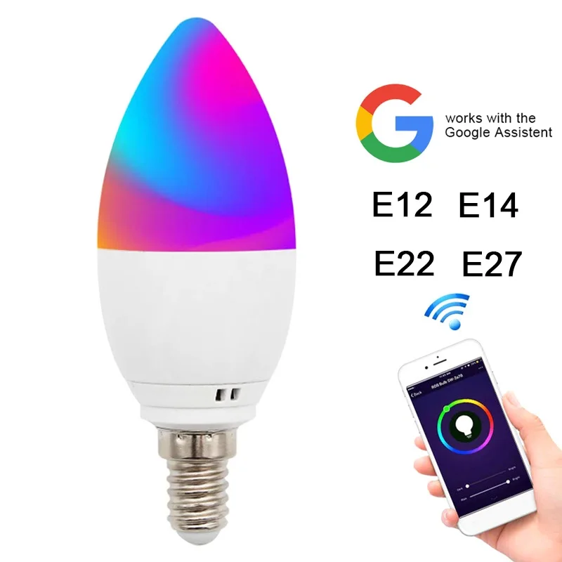2 pcs Remote control WiFi LED Candle Bulbs Bedroom Home Light RGB 5W Led Smart Bulb For Alexa Google
2 pcs Remote control WiFi LED Candle Bulbs Bedroom Home Light RGB 5W Led Smart Bulb For Alexa Google