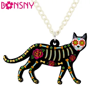 Bonsny Acrylic Halloween Floral Walking Cat Necklace Pendant Collar Fashion Novelty Animal Jewelry For Women Girls Ladies Gifts
Bonsny Acrylic Halloween Floral Walking Cat Necklace Pendant Collar Fashion Novelty Animal Jewelry For Women Girls Ladies Gifts