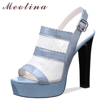 Meotina Summer Shoes Women Sandals Natural Genuine Leather Platform Thick High Heel Shoes Cutout Buckle Party Sandals Lady 33-40
Meotina Summer Shoes Women Sandals Natural Genuine Leather Platform Thick High Heel Shoes Cutout Buckle Party Sandals Lady 33-40