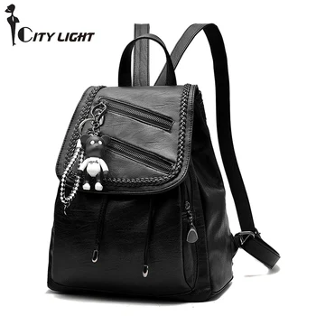 Women Backpack High Quality PU Leather Mochila Escolar School Bags For Teenagers Girls Leisure Backpacks Two Style
Women Backpack High Quality PU Leather Mochila Escolar School Bags For Teenagers Girls Leisure Backpacks Two Style