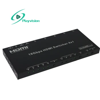 4K 18Gbps 2.0 HDMI Switcher 4X1 4 in 1 out with Audio output 2.1CH/5.1CH/7.1CH Support EDID RS232 HDMI 2.0 HDCP 2.2 3D format
4K 18Gbps 2.0 HDMI Switcher 4X1 4 in 1 out with Audio output 2.1CH/5.1CH/7.1CH Support EDID RS232 HDMI 2.0 HDCP 2.2 3D format