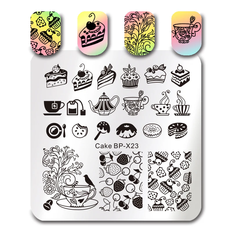 BORN PRETTY Cake Fruit Nail Stamping Plates Stamp Template Afternoon Tea Print Image Manicure DIY Stamp Nail Stencil Tool
BORN PRETTY Cake Fruit Nail Stamping Plates Stamp Template Afternoon Tea Print Image Manicure DIY Stamp Nail Stencil Tool