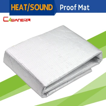 Cawanerl 80CM X 100CM Car Heat Thermal Shield Sound Proof Exhaust Muffler Deadener Insulation Mat Pad Deadening Self-Adhesive
