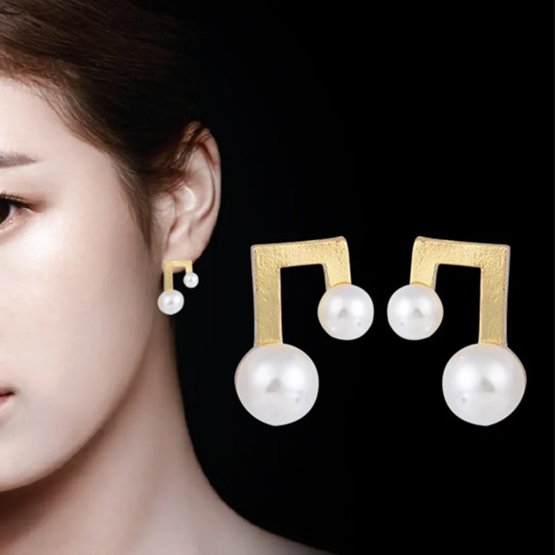 Modern Women's Earrings 2018 Korean Fashion Creativity Note Pearl Prevent Allergy Stud Earrings For Women Jewelry Accessories
Modern Women's Earrings 2018 Korean Fashion Creativity Note Pearl Prevent Allergy Stud Earrings For Women Jewelry Accessories