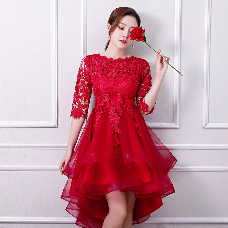 Elegant Improved Women Slim Dress Half Sleeve Flower Lace Toast Clothing Classic Chiffon Evening Dress Beauty Banquet Vestidos
Elegant Improved Women Slim Dress Half Sleeve Flower Lace Toast Clothing Classic Chiffon Evening Dress Beauty Banquet Vestidos