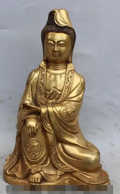 S3182 11" Chinese Bronze Gilt 8 Auspicious Symbol Kwan-yin Bodhisattva Goddess Statue
S3182 11" Chinese Bronze Gilt 8 Auspicious Symbol Kwan-yin Bodhisattva Goddess Statue