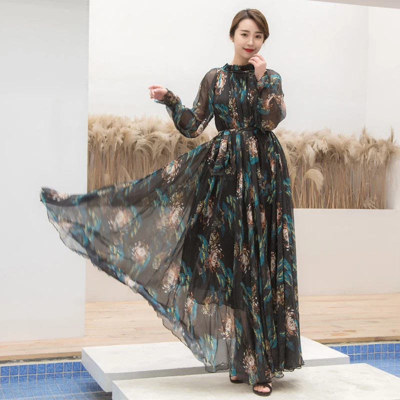 Runway Maxi Dress Plus size Women's Long Sleeve Vintage Floral Print Chiffon Party Holiday Long Dress Boho Bohemian Sundress
Runway Maxi Dress Plus size Women's Long Sleeve Vintage Floral Print Chiffon Party Holiday Long Dress Boho Bohemian Sundress