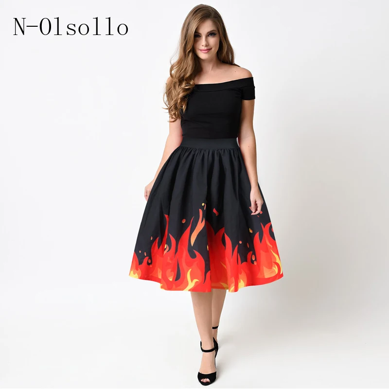 High Quality 3DPrinted Flame Skirts Womens 2017 Summer New Design Empire Waist Polyester Fashion Skirts Black Tutu Midi Skirts
High Quality 3DPrinted Flame Skirts Womens 2017 Summer New Design Empire Waist Polyester Fashion Skirts Black Tutu Midi Skirts