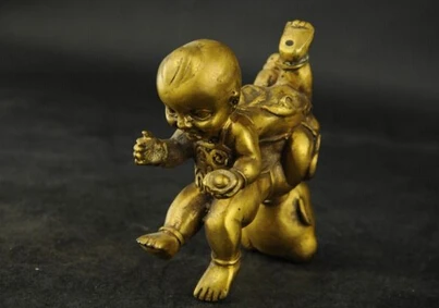 Copper Brass CHINESE crafts Asian Exquisite Interesting Chinese Wealth Double Tongzi Kid Dance Up And Down Statue Sculpture
Copper Brass CHINESE crafts Asian Exquisite Interesting Chinese Wealth Double Tongzi Kid Dance Up And Down Statue Sculpture