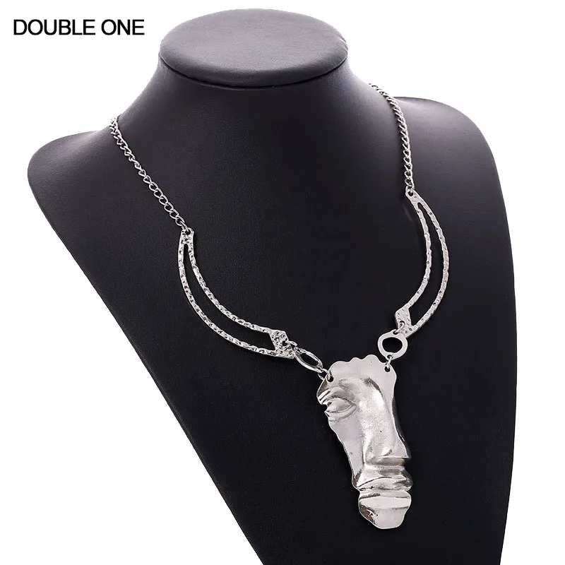 Punk Ethnic Half Face Mask Necklace Antique Gold & Silver Pendant Chain Necklace Vintage Jewelry Maxi Necklaces
Punk Ethnic Half Face Mask Necklace Antique Gold & Silver Pendant Chain Necklace Vintage Jewelry Maxi Necklaces