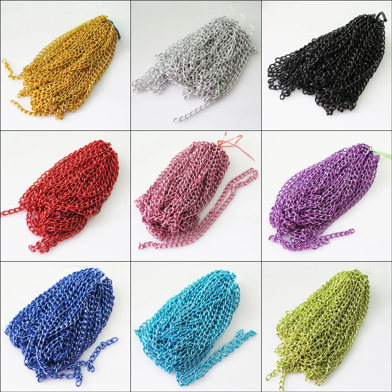 5M Anodized Aluminum Chains Necklaces Link Curb Cords 3.5mm Ring Connectors Colours
5M Anodized Aluminum Chains Necklaces Link Curb Cords 3.5mm Ring Connectors Colours