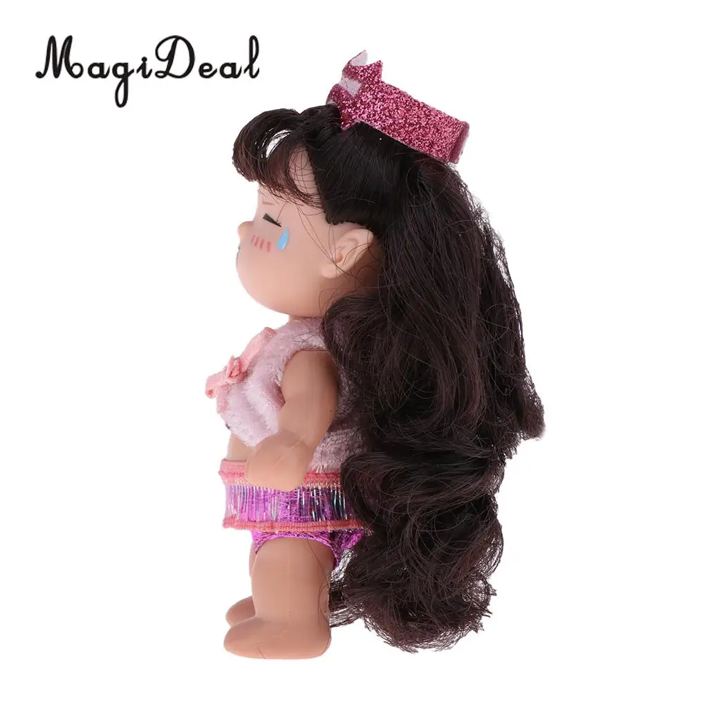 4inch Height Dollhouse Miniature Dolls Figures Soft Plastic Mini Forest Princess Doll Cute Keychain Keyring Pendant Baby Doll
